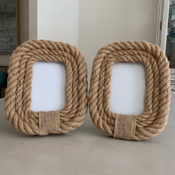 Other - NWOT!  4X6  Hemp Rope Picture Frames - SET OF 2!